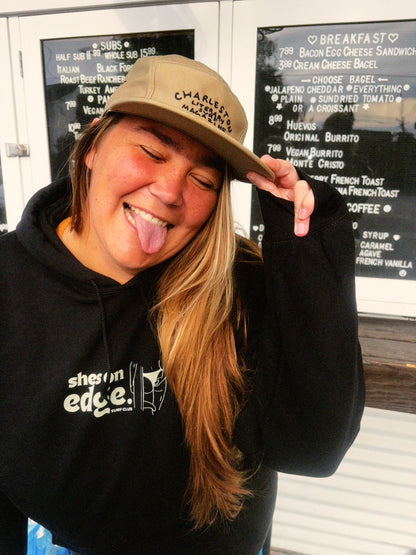 'sally' hoodie in black and sand